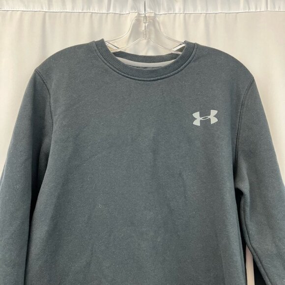 Under Armour Mens Sweatshirt Crew Gray Logo Fitted Athleisure Long Sleeve M - Picture 2 of 10